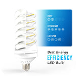 Copy of Copy of LED 30W Photo Light Bulb 300W Equivalent CFL Replacement Pure White Daylight E26/E27 6500K 3000 Lumen, Set of 8