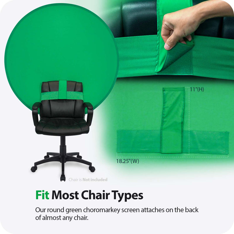 56" 2-in-1 Reversible Green & Blue Chromakey Webcam Microfiber Screen Chair for Gaming