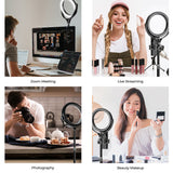 LED 8 Inch Desktop Ring Light Complete Kit