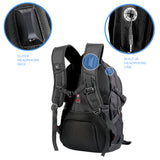 15" Laptop Backpack Black Bag Shoulder Bag Outdoor School Travel Business