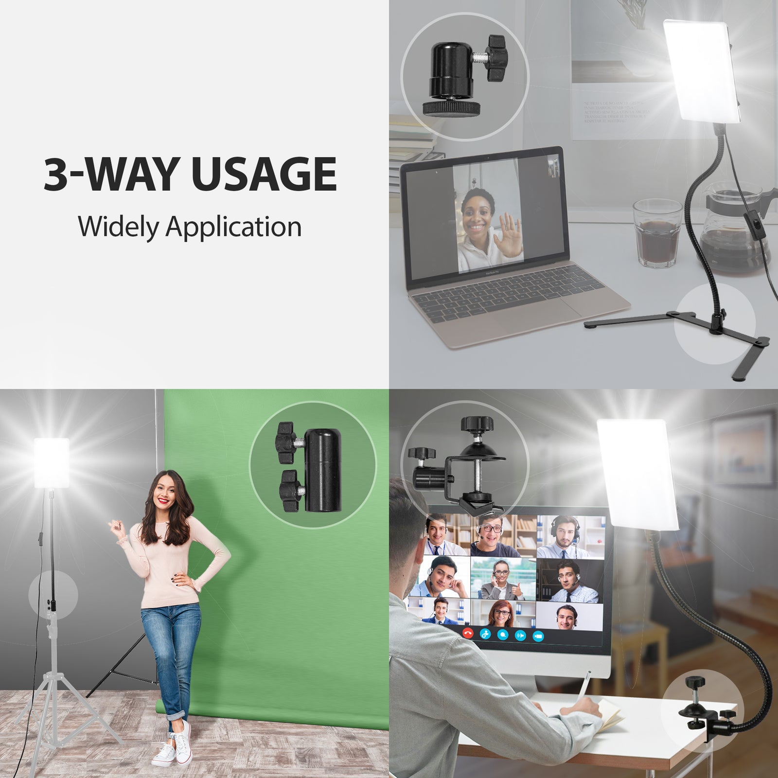 【美品】Led Light VT-7200CX/SET2 ① LimoStudio [2 Pack] LED Video Light Panel, High Brightness 3250 Lumen
