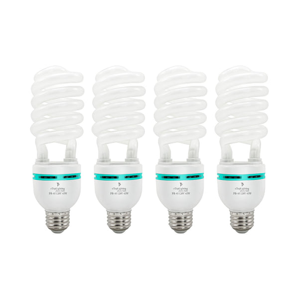 45 Watt Spiral E26/E27 Compact Fluorescent CFL Light Bulb 2100LM 6500K Daylight, Set of 4