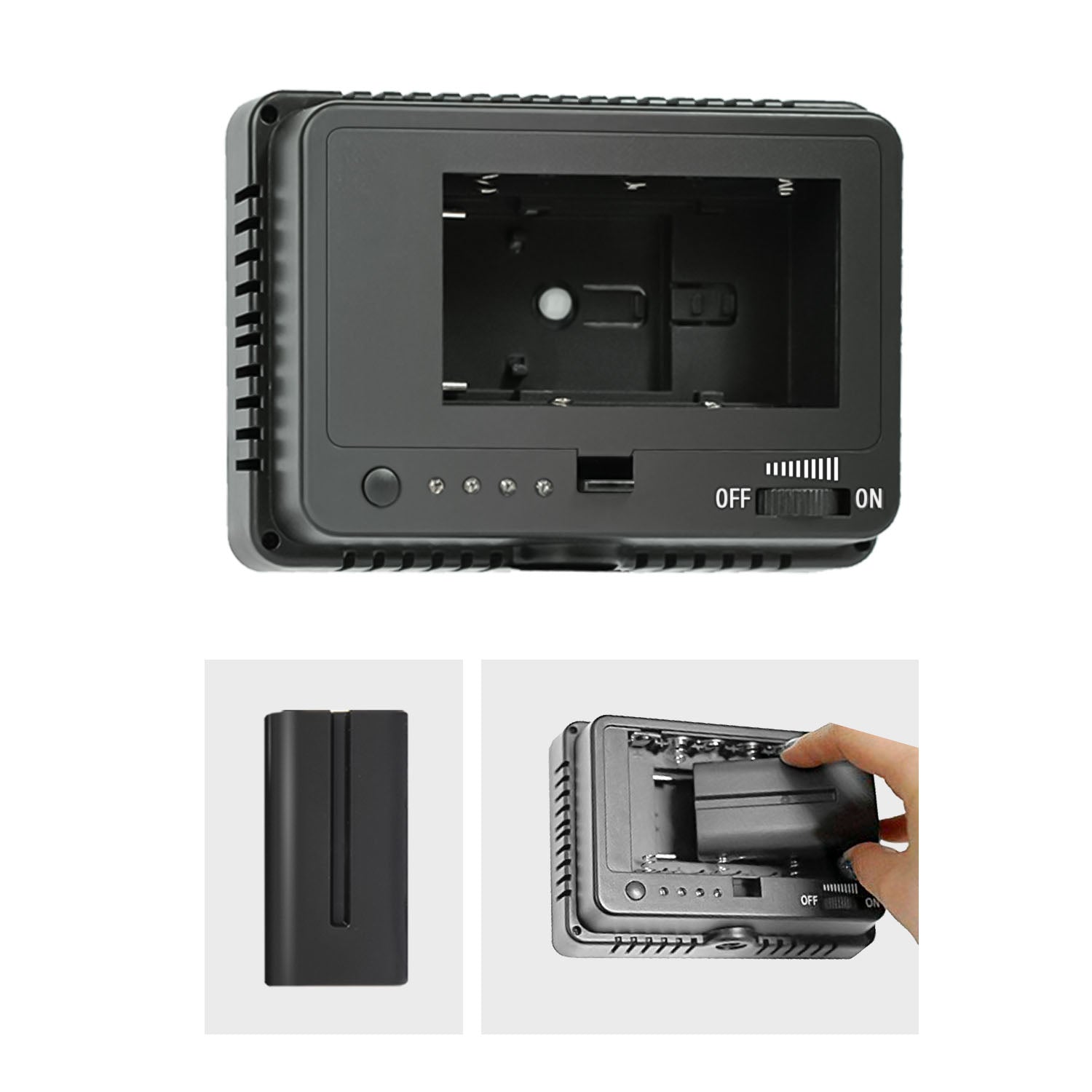 LED 160 OnCamera Light Panel Complete Kit for Photo and Video LimoStudio