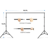10.1 x 7.4 feet (W x H) Length Adjustable Backdrop Support System