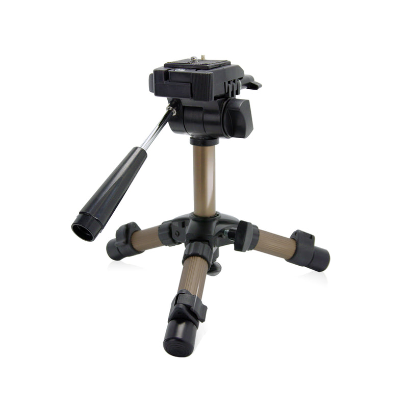 Max 11" Portable Table Top Tripod with 360 Degree Swivel Panhead and Bubble Level