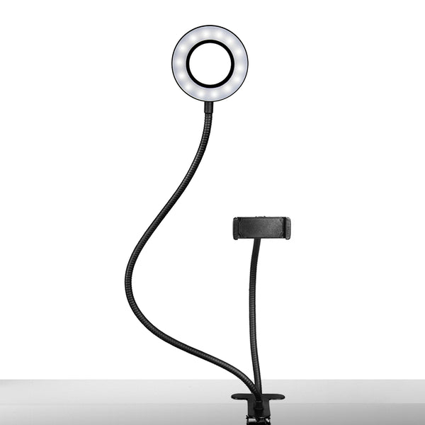 LED Selfie Ring Light with Gooseneck Cell Phone Stand