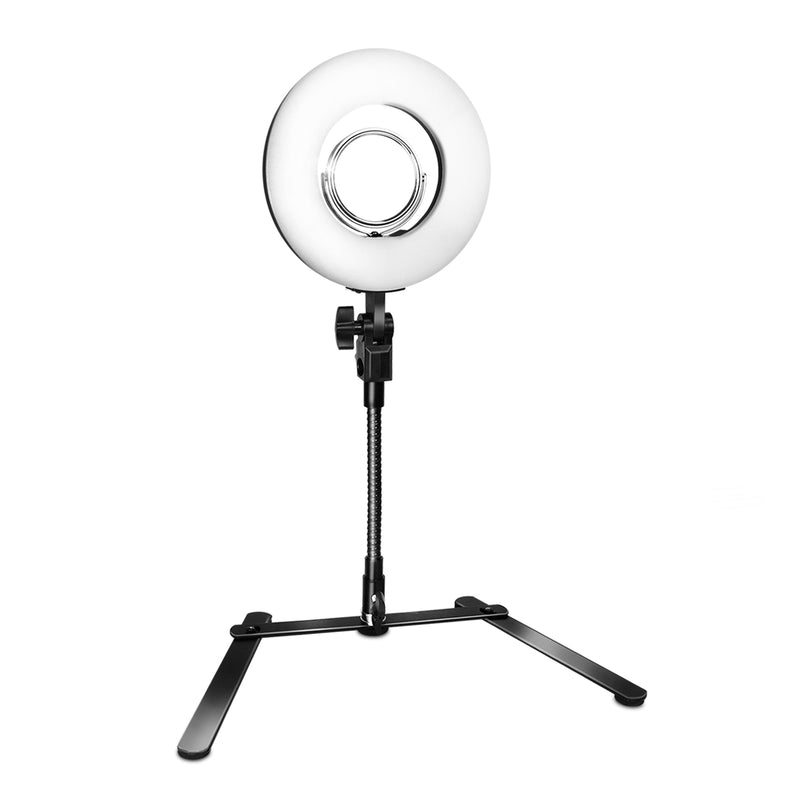 8 Inch Dimmable Brightness Mini LED Ring Light with Table top Flexible Gooseneck Stand