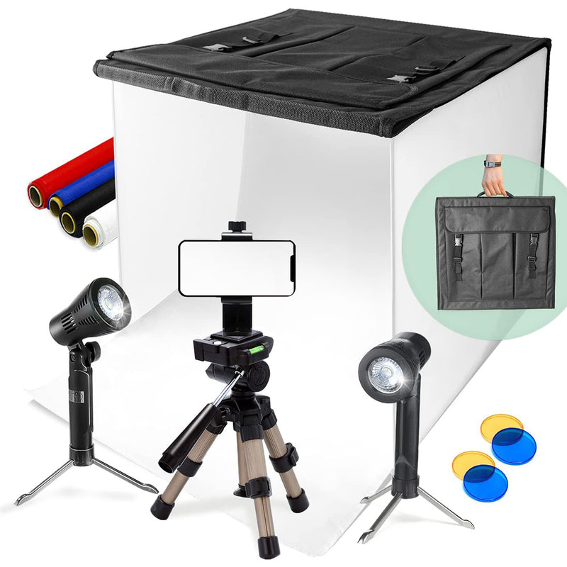 24 x 24 Inch Tabletop Photo Box LED Lighting Mini Studio Kit