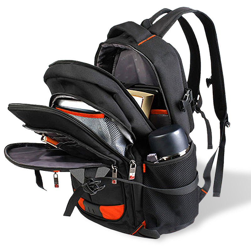 15" Laptop Backpack Black Bag Shoulder Bag Outdoor School Travel Business