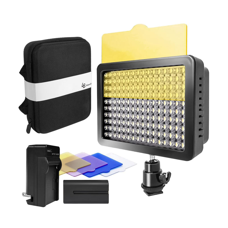 LED 160 On-Camera Light Panel Complete Kit for Photo and Video